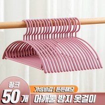50개 어깨뿔 방지 옷걸이 티셔트 니트 가디건 스웨터, 50개(1SET)옷걸이_핑크