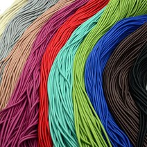 가죽공예 - 악세사리용 열마감 원단끈 재질:폴리에스테르 *지름4mm* 칼라선택가능 *1미터단위*, 블랙+옐로우 믹스 4.7mm