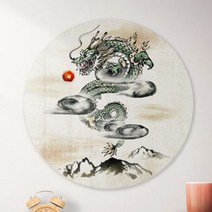 아트박스/꾸밈 bf482-대형원형아크릴액자_하늘로승천하는용
