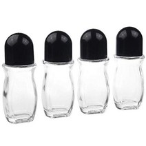 Eco-Fused 4-Pack Refillable Glass Roll-On Deodorant Bottles - 1.7 Oz (50 ml) - Leak-Proof with Twist, 1