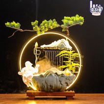 인테리어 실내 인공 폭포 미니 가습기 천연 가정용 분수대 소형 행운의, 옵션19