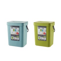 브랜드미 다용도 음식물 쓰레기통 3L 5L 부착형 걸이형, 카키3L