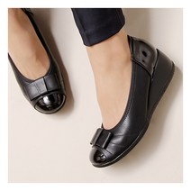 [호박슈즈] 5cm/우레탄창/국내생산/쿠션/리본장식 웨지힐 펌프스 108766