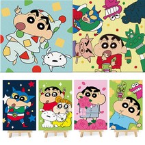 짱구 유화그리기 DIY 그림그리기 세트 캔버스형 미니이젤형 취미 모음, 짱아는 화가 20x20