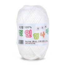[니트박스 뜨개실] 향균 인형나라 아크릴 수세미실, 200. 화이트, 1개