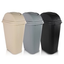 국산 회전 PP 휴지통 40L /스윙/쓰레기통, 블랙, 1개