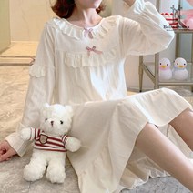 벨라도나 여성 프릴 바닐라 원피스 잠옷 BD22WSO307