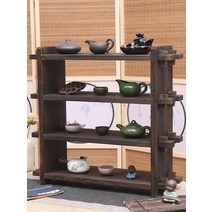 다도그릇장 컵진열장 도자기장 엔틱 원목 정리 엔틱, 60 X 20 X 52cm 레이어간격 20cm