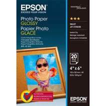 [EPSON] 완전 정품 광택 프리미엄 포토용지 인화지 [20매] 잉크젯 프린터 사진 출력 A4사이즈 4*6사이즈 포토용지 인화지 각 각 주문, 4*6사이즈포토용지[20매]