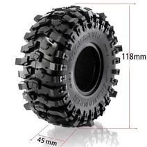 외발 전동휠 110 RC 락 크롤러 타이어 고무 휠 19 인치 TRX4 브롱코 D90 D110 축 scx10 90046 RC4WD CC01 TF2 2 개, 1.2pcs19 118mm