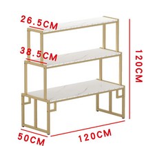 구두 신발 전시대 매장 전시 가방 고급진 디스플레이, 골드+화이트 50x120 3층