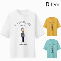 디프엠 5부오버핏반팔 어메이징털보 남녀공용 반팔티셔츠