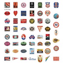 캐리어스티커 여행가방꾸미기 큰사이즈 유럽 미국 레트로 호텔 여행 스티커 55 개 가방 스케이트 보드 노트, 한개옵션0