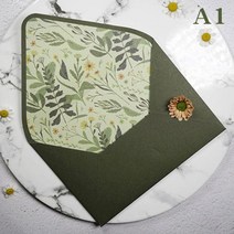 아보카도 그린 시리즈 빈티지 봉투 결혼식 초대장 인쇄 편지, A1