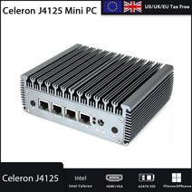 미니PC 팬리스 미니 PC 인텔 2.5G 4x LAN 스위치 셀러론 N5105 4x2500M i225 Nics 라우터 서버 ESXI HD VGA PfSense VPN 방화벽 기기, [02] J4125-No OS, [03] 4GB DDR4 128GB SSD