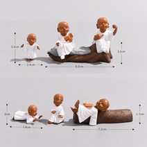 벽선반 48 pcs Buddha Monk Statue Miniature Figurines Showpiece for Wall Shelf Table Desktop Car Dash, 한개옵션1, 01 8pcs