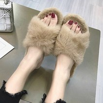 여성 겨울 학생 퍼 털 실내화 가벼운 편한 슬리퍼