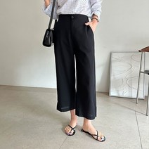 주디앤 여성 9부 린넨 와이드 바지 팬츠