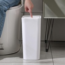 원터치 냄새차단 긴사각 슬림 틈새 심플 쓰레기통 주방용 공용사무실 카페 노인정 인테리어, 1개, 원터치투톤쓰레기통XHL-4216(12리터 화이트)