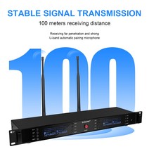 전문 무선 마이크 G-MARK G44S 핸드 헬드 4 채널 금속 바디 50 M 노래방 교회 파티 쇼 무대 학교, 02 US PLUG
