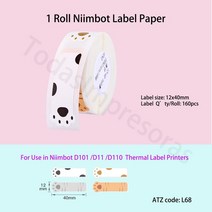 Niimbot-D110 방수 감열식 라벨 용지 D11 프린터용 개 이상의 스타일 Etiqueta Papel, 12 L68