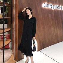 여성 블랙 핑크 프릴 원피스 날씨 온도 별 옷차림