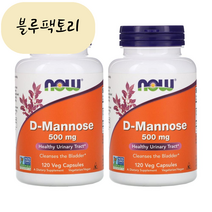 (믿고보는 블루팩토리) 1+1 Now Foods 나우푸드 디 만노스 500mg 120 베지캡슐 디마노스 품절시 대체상품 추천