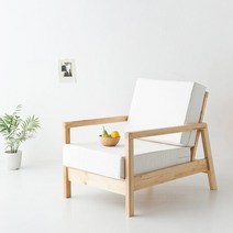 마켓비 LILLBERG 1인용 소파 우드/내추럴 패브릭 쇼파 3단조절 커버 천갈이, 상세페이지 참조