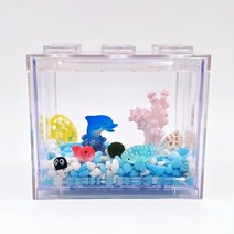 마리모프렌즈 마리모 키우기 세트 바닷속 친구들, 기본형 블럭어항, 투명, 컬러스톤