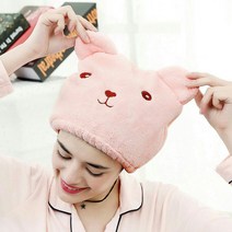 헤어캡 헤어 드라이타올 드라이타월 머리 건조 세안밴드 어린이집 수건 샤워 머리띠, 핑크