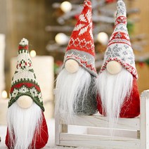 도매팜 눈이 안보이는 난쟁이 산타인형 요정인형 크리스마스소품 성탄절, 1개, 레드그레이