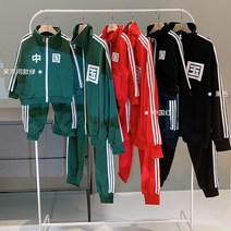 트렉수트 오경 같은스타일 패밀리 룩 가을옷 맨투맨세트 일가 세식구 운동복 차이나 남여아동 어머니 여성의류 3840486448, 어른 M(100-120 근 ), 레드
