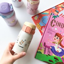 코끼리 보온병 조지루시 유치원 초등학생 미니 원터치 어린이 텀블러, 옐로우 with퍼피