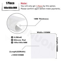 그래픽카드 글카 8 조각 100x100x0.5mm 1mm 1.5mm 2mm 채굴 게임용, 1PCS 1MM 화이트