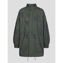 JUNYA WATANABE MAN (Men) Jean-Michel Basquiat Printed Military Parka - Khaki