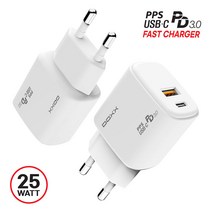 cafe24 초고속 2포트 충전기 PD PPS USB-C 충전지원 25W, 25W 고속충전기(본체+케이블)