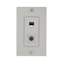 Leviton 40159-W Decora 전화/비디오 월 잭 어셈블리 6P4C + F 나사 단자 흰색, 영상