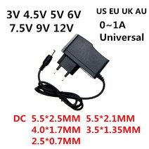 교류 어댑터 LED 조명 스트립 CCTV용 전원 공급 장치 AC 110240V DC 3V 45V 5V 6V 75V 9V 12 V 05A 1A 3 45 5 6 75 9 볼트 충전기, 74.DC  Plug 35135MM  UK45 볼트