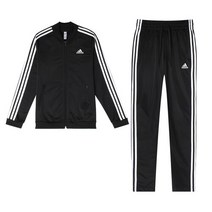 [아디다스] 3S 에센셜 트랙 수트 블랙 여자 스포츠 트레이닝 세트 GM5534