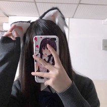 【머리핀】온라인 연예인 고양이 귀 머리띠 고양이 헤어 밴드 헤어 액세서리 메이드 손으로 만든 모조 고양이 귀 Cos 헤어 클립 붙어 야수 귀