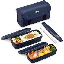 써모스 스테인레스 2단도시락 블랙그레이, 1개