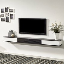 선반여왕 TV벽선반 플스 셋톱박스선반, 1800mm, 블랙&화이트