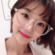 남자 여자 동그란 투명 뿔테 라식 라섹 시력보호 패션 안경테 블루라이트 자외선 차단렌즈 추가가능