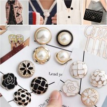 사진 회사 브로치 4P 2P 베찌 빼찌 브러찌 진주플라워옷핀브로치 소품 뱃지 감성 리본, 01. [B3009] 꽃캐릭터 블랙4종(중)