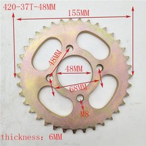 오토바이체인 후면 스프로킷 420 37 T 48mm 치아 체인 중국어 ATV 쿼드 핏 먼지 자전거 오토바이 모터 무료, [01] 420-37T-48MM, 01 420-37T-48MM