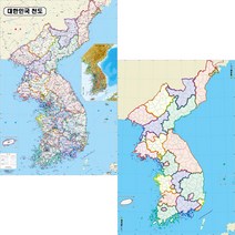 우리나라 지도 + 백지도 70X100CM