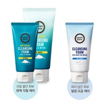 쿨샵 해피바스 내추럴 클렌징폼 씨솔트 딥클렌징3개 투폼 약산성 세안제 오일 세면도구 대용량 저 린, 화이트클레이150g3개, 본상품선택