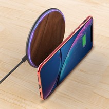 유리 글로벌 15W 갤럭시 S8 S9 S10 + 노트 8 9 10 LG G8 G7+ V30 V40 V50S 아이폰 XR XS 초고속 원목 무선충전기 패드, 1개, 10W호두나무