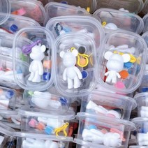 푸어링 키링 물감 베어 키트 미니어처 아트 토끼 래빗, DIY 유체 곰 5 상자