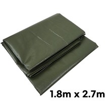 방수 타포린 천막 카키색 그라운드시트 캠핑 방수포 덮개 시트 1.8m x 2.7m